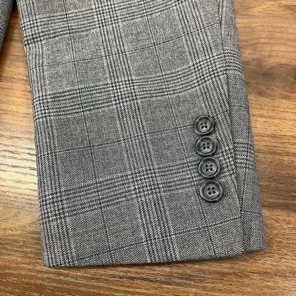 Jos A Bank Men Gray Travelers Tailored Fit 100% Wool SportCoat Blazer Jacket 38R